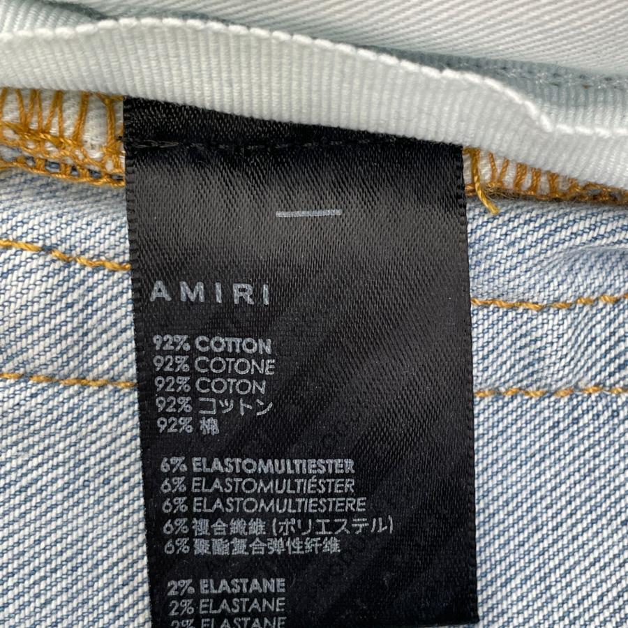 AMIRI アミリ スターパッチ クラッシュ デニムパンツ ライトブルー 28