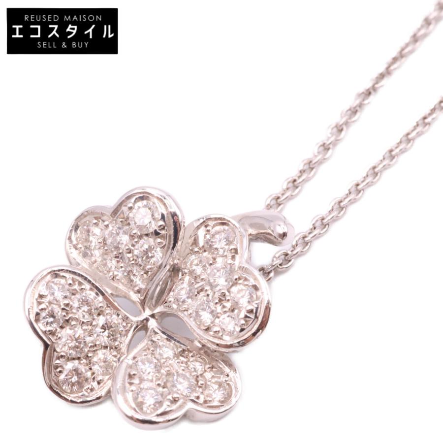 MIKIMOTO 美品 ミキモト K18 D0.41ct ダイヤモンド クローバー 