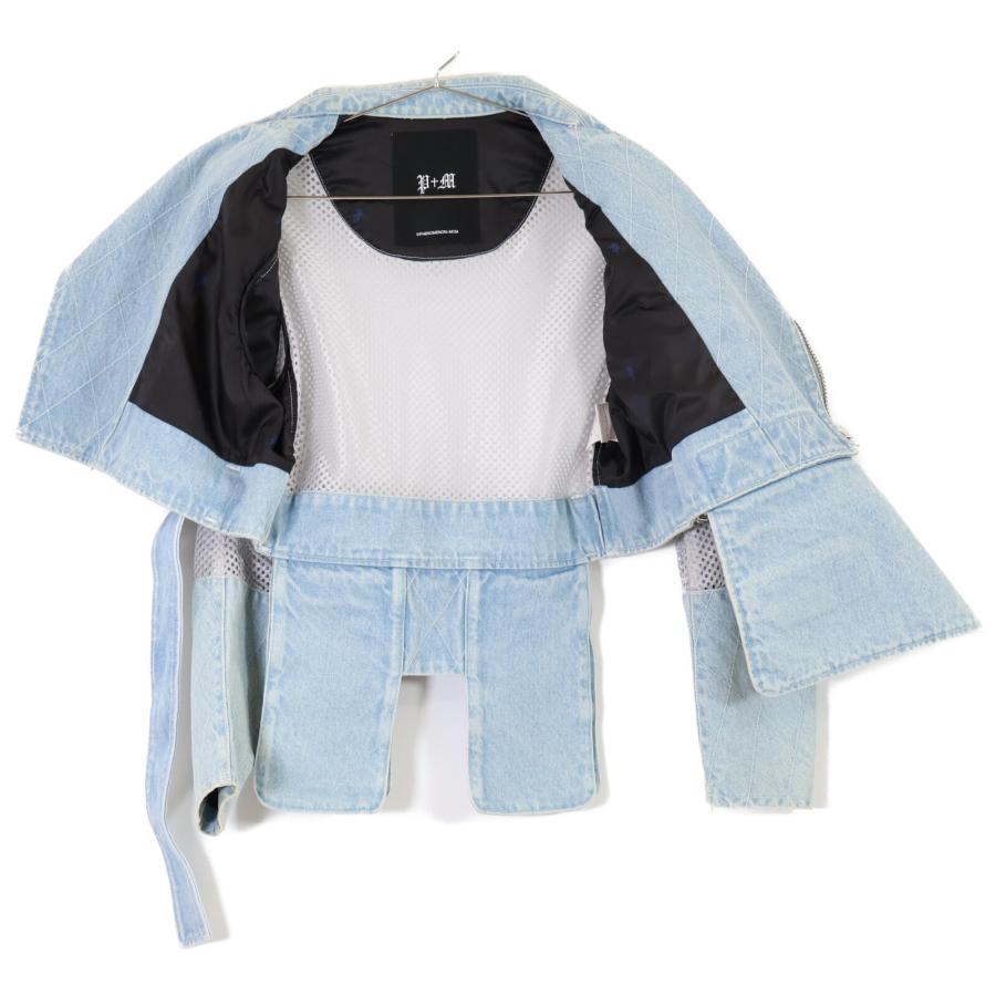 PHENOMENON（フェノメノン） ×MCM ライトブルー デニム ライダース