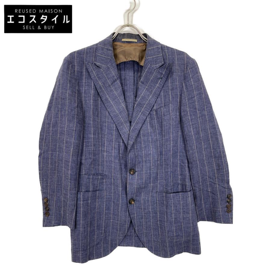 Brunello cucinelli リネン100 ジャケット BRUNELLO CUCINELLI ブルネロクチネリ ネイビー 17年製 リネン100