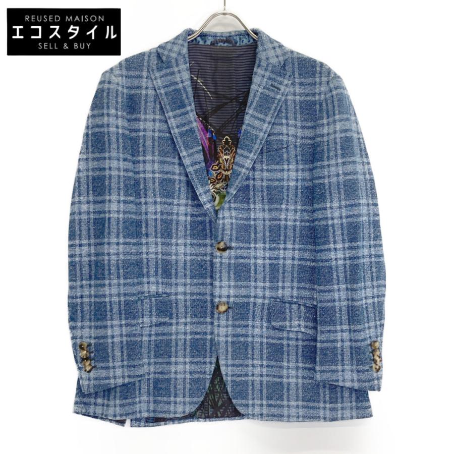 ETRO エトロ テーラードジャケット 50(XL位) 青 【古着】【】 【公式通販】