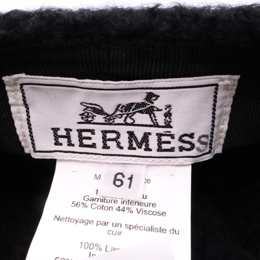美品/ HERMES エルメス レザー ムートン フライトキャップ 帽子 61