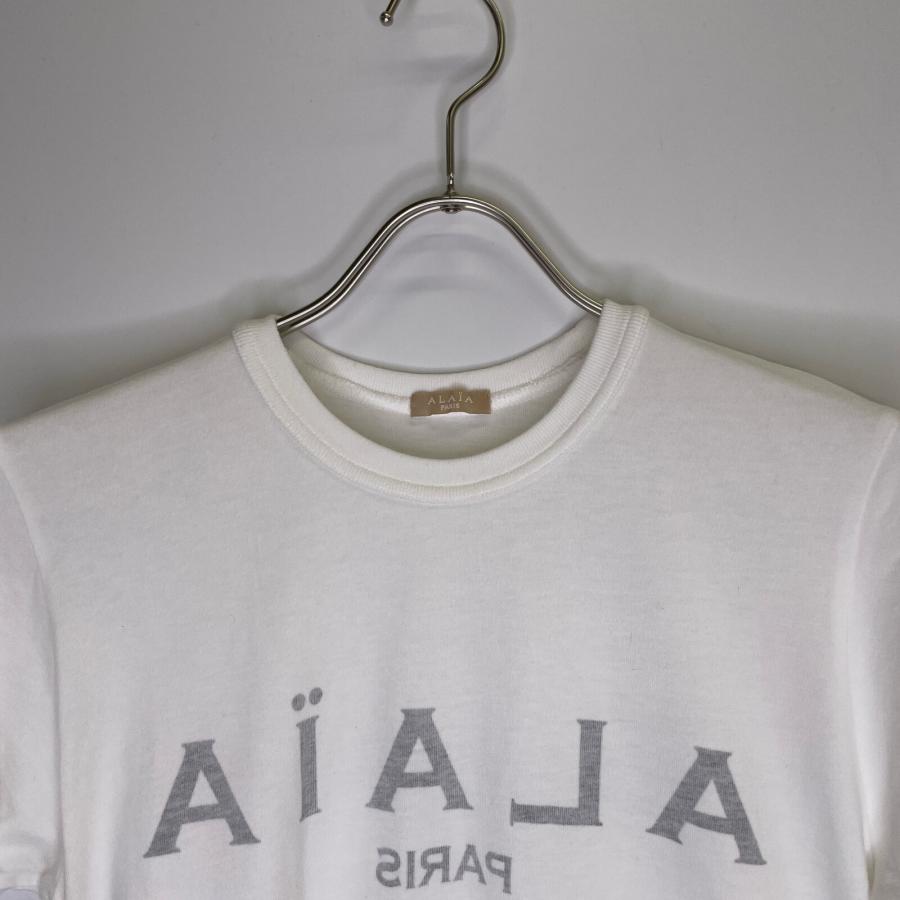 美品/国内正規 ALAIA アライア AA9H0251RJ010 ロゴ 半袖Tシャツ 