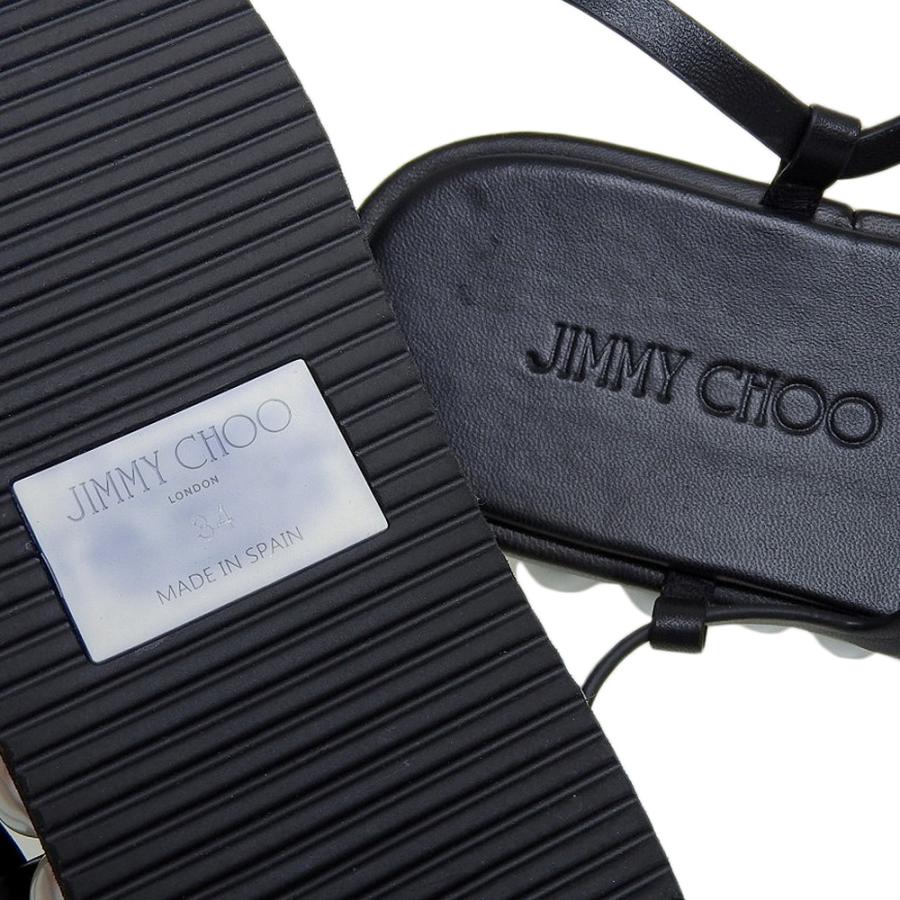 美品 JIMMY CHOO ジミーチュウ パインパール＆レザー フラットフォーム 