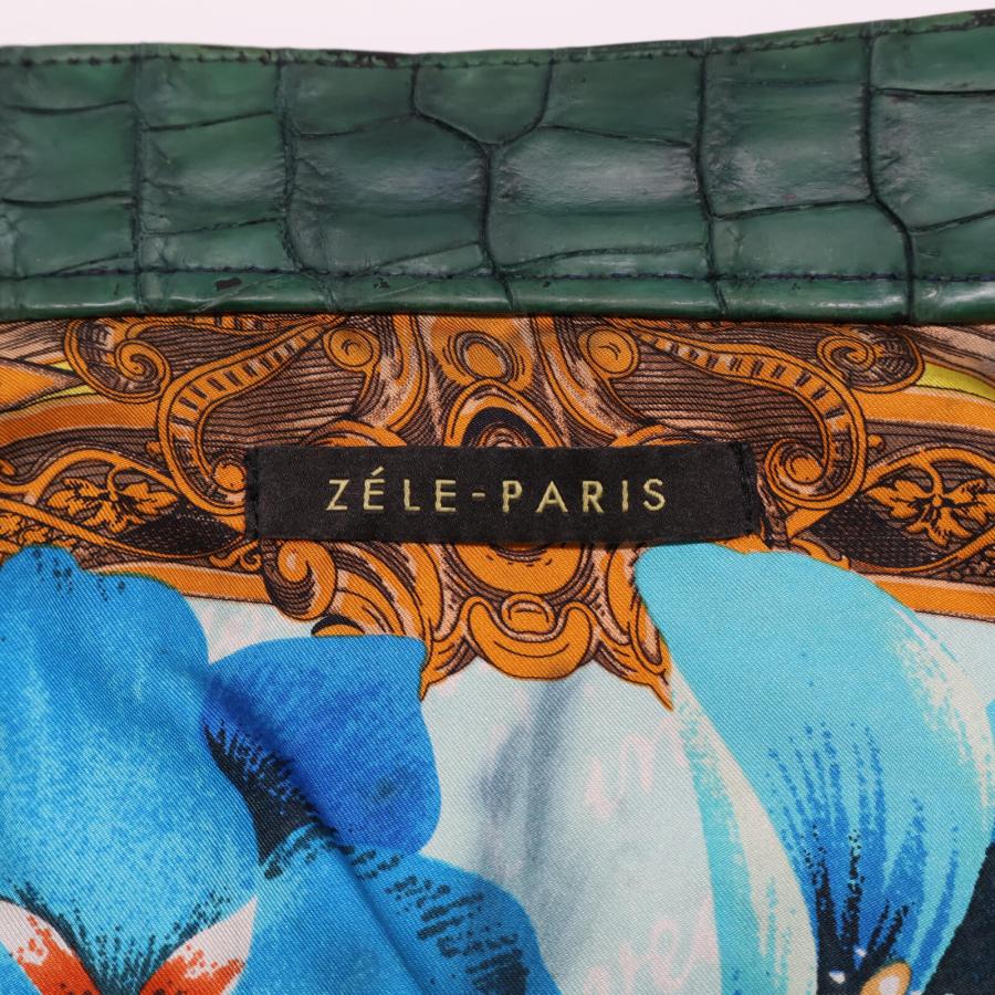 ZELE-PARIS ゼルパリ クロコダイル シングルライダースジャケット