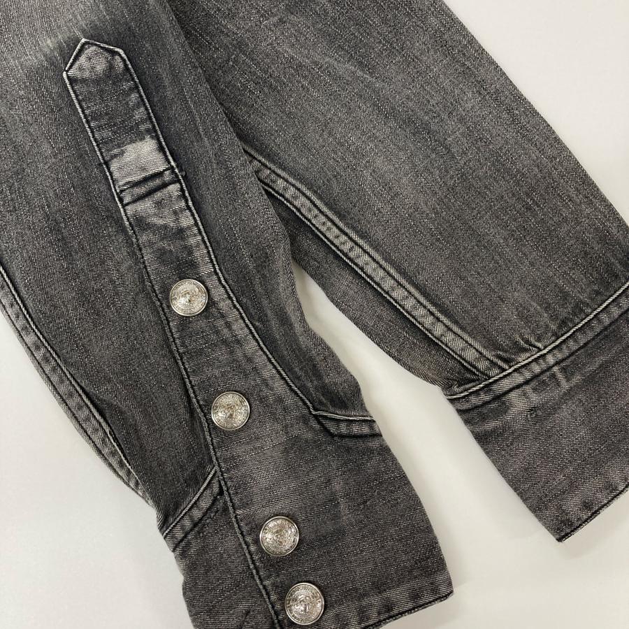 BALMAIN（バルマン） RH12159Z034 グレー ダメージ デニムシャツ