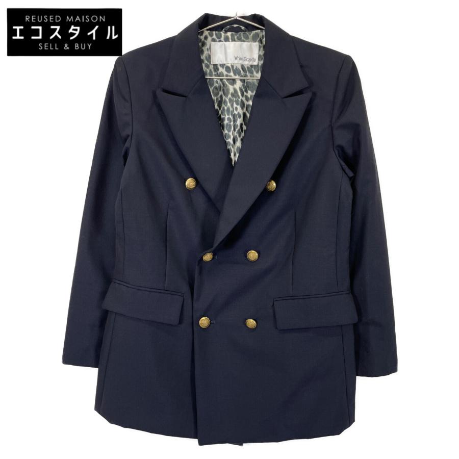 Whim Gazette ウィムガゼット WGZ1012607A0002 3B ウール混 紺ブレ  