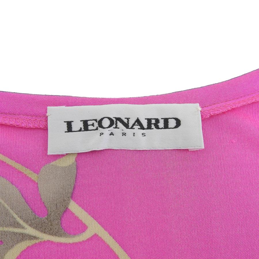LEONARD レオナール シルク100% フラワープリント ノースリーブ  