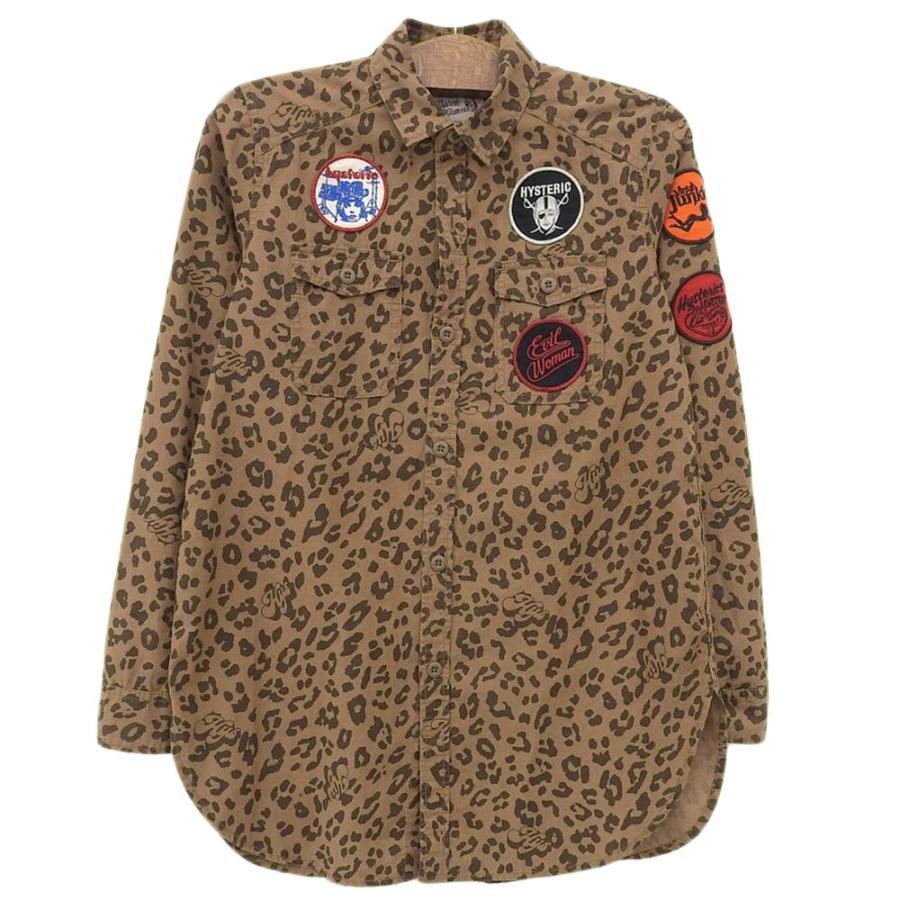 HYSTERIC GLAMOURレオパード ワッペン ミリタリーシャツ トップス HYSTERIC GLAMOUR ヒステリックグラマー レオパード ワッペン
