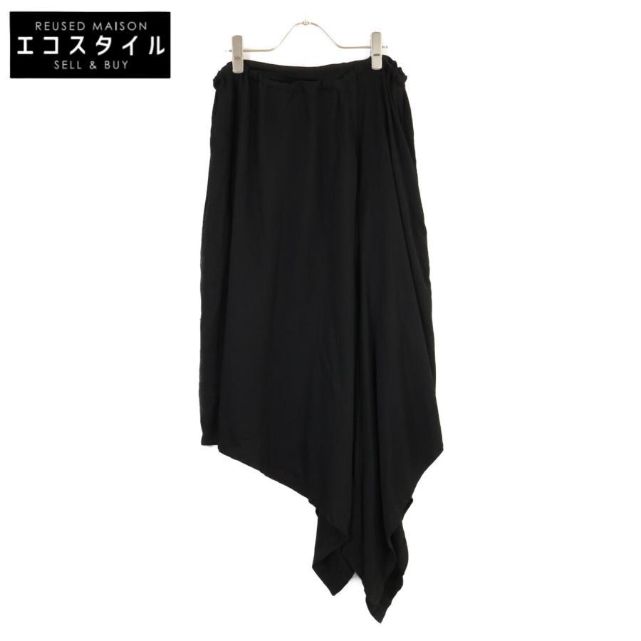 Yohji Yamamoto ヨウジヤマモト 【FEMME】ブラック レーヨンサテン 