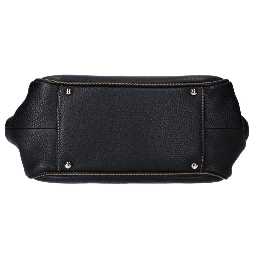 CHANEL シャネル フリンジ ロゴ レザー ハンドバッグ ブラック