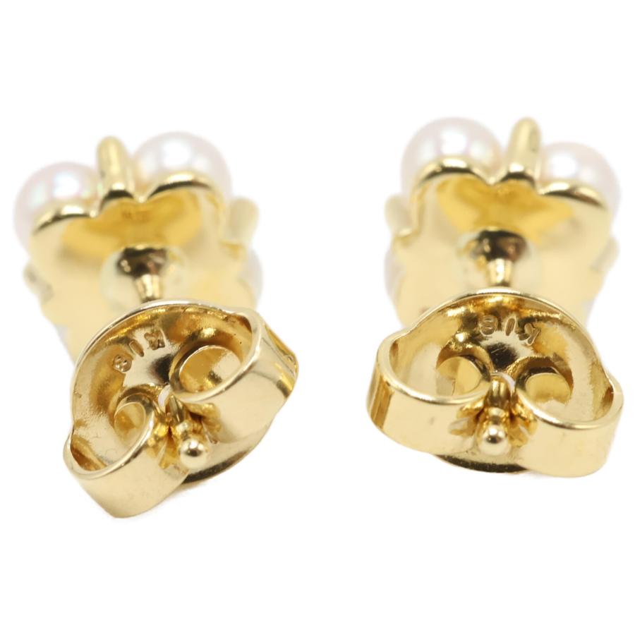 MIKIMOTO 美品 ミキモト K18 ベビーパール ピアス イエロー
