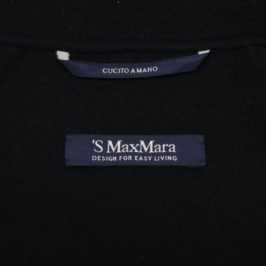 新品タグ付【マックスマーラ】34ブラック黒　ベルテッドクチートアマーノコート 人気 マックスマーラ MaxMara クチートアマーノ ベルテッドロング