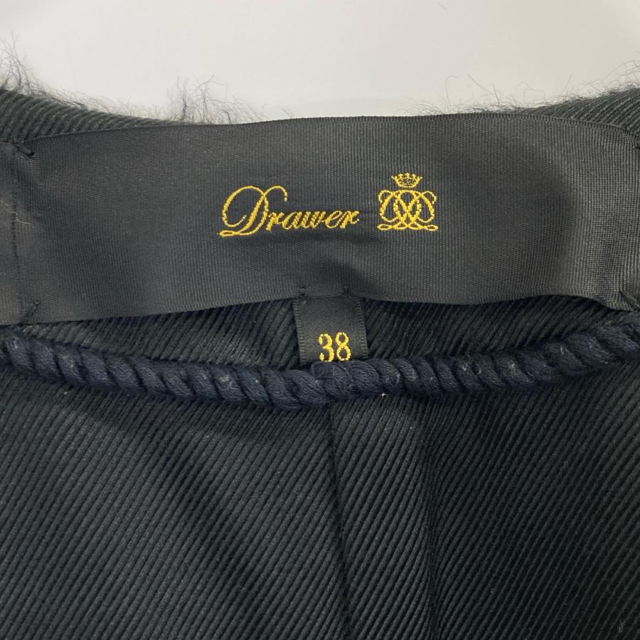 Drawer ドゥロワー ブラック アルパカ×ウール シャギー ポンチョ 