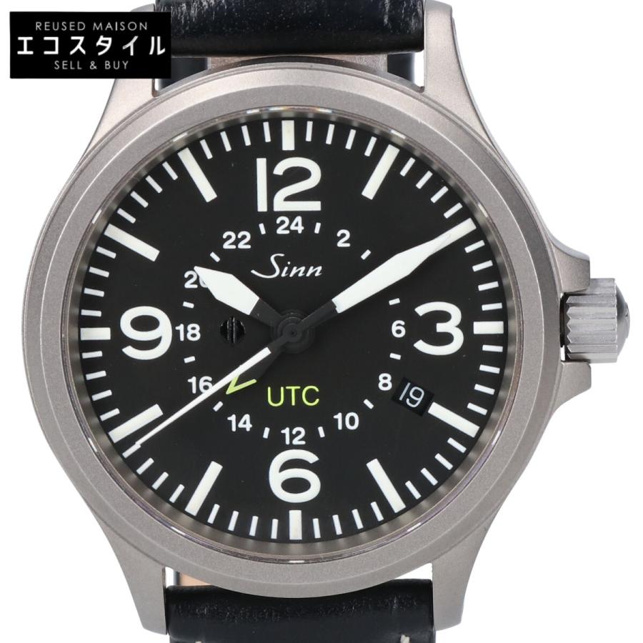 Sinn ジン 856.0850 SS 黒文字盤 UTC パイロットウォッチ レザーベルト 