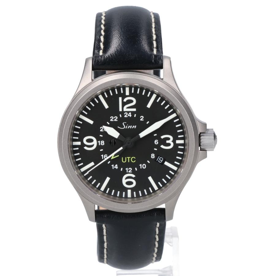 Sinn ジン 856.0850 SS 黒文字盤 UTC パイロットウォッチ レザーベルト 