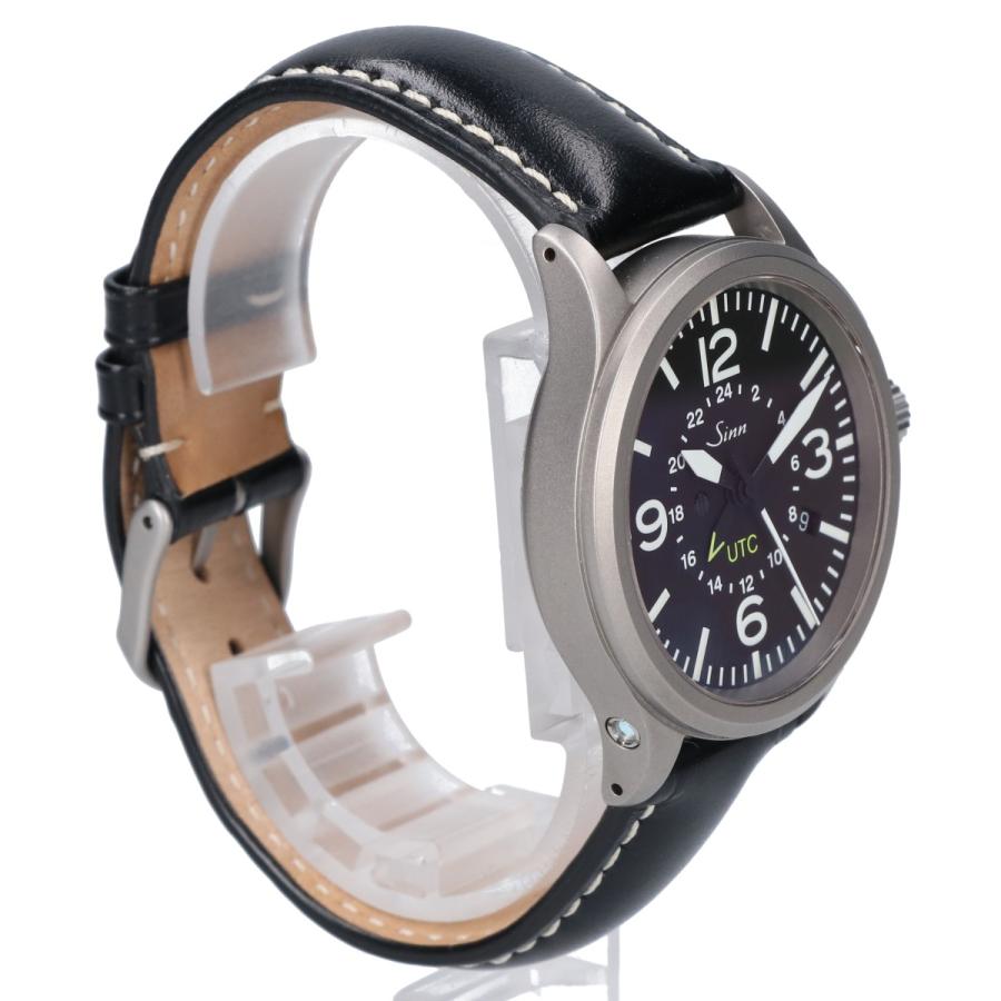 Sinn ジン 856.0850 SS 黒文字盤 UTC パイロットウォッチ レザーベルト 