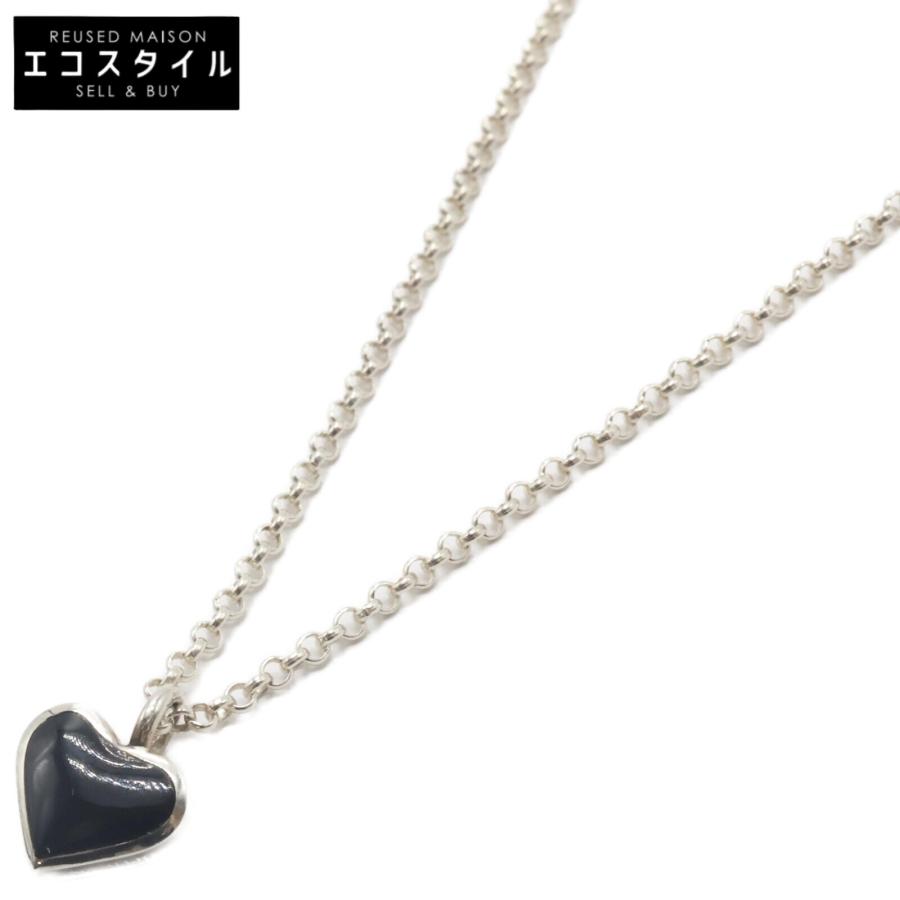 美品 Harpo ハルポ 925 オニキス ハートトップ ネックレス シルバー 