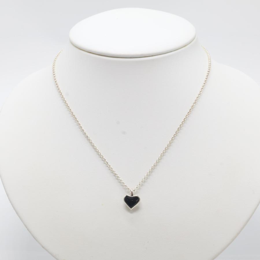 ハルポ　halpo シルバー925 オニキス ネックレス 美品 Harpo ハルポ 925 オニキス ハートトップ ネックレス シルバー