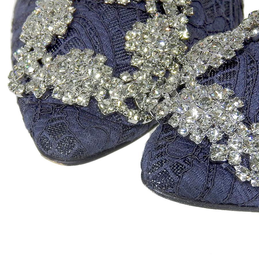 MANOLO BLAHNIK（マノロブラニク） 美品 ハンギシレース フラット