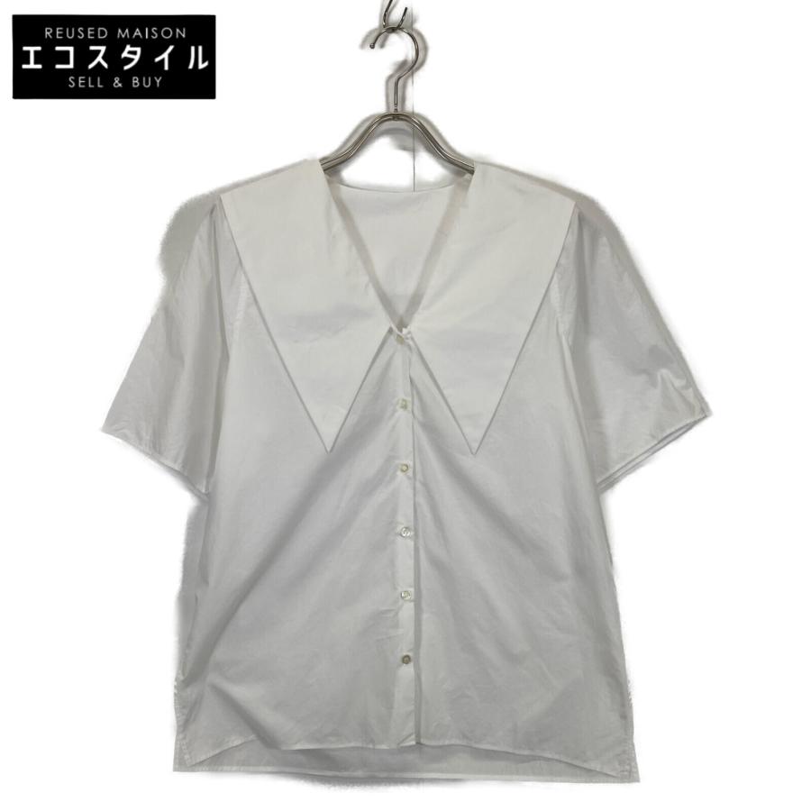 Whim Gazette ウィムガゼット ホワイト コットン 七分丈 ブラウス F  