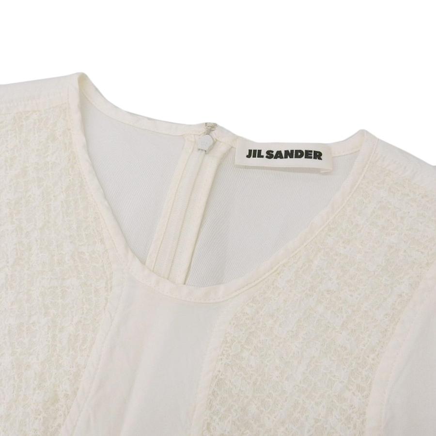 ジルサンダー 美品 JIL SANDER ジルサンダー コットン ショートスリーブブラウス トップス レディース ホワイト 34 J02NF0004JTN332 24SS 34 JIL SANDER（ジルサンダー） 美品 コットン ショートスリーブブラウス