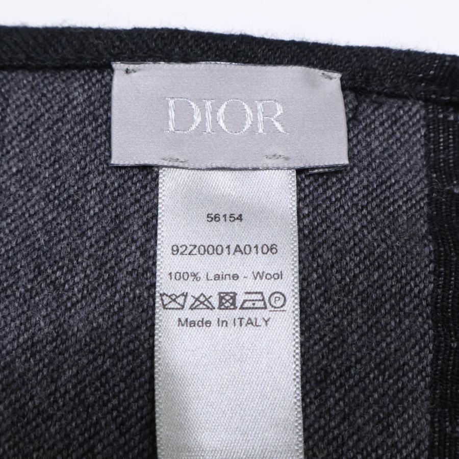 DIOR ディオール オブリーク 総柄 ウール フリンジ 大判 ブランケット