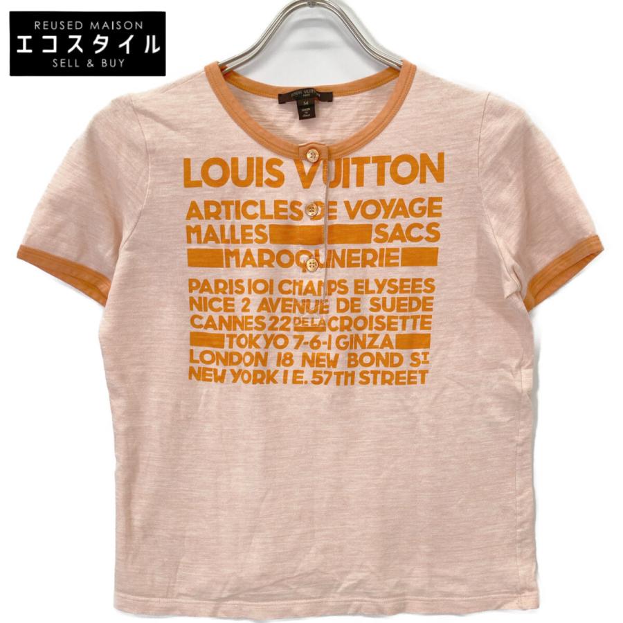 LOUIS VUITTON ルイヴィトン オレンジ コットン混 ヘンリーネック 半袖 