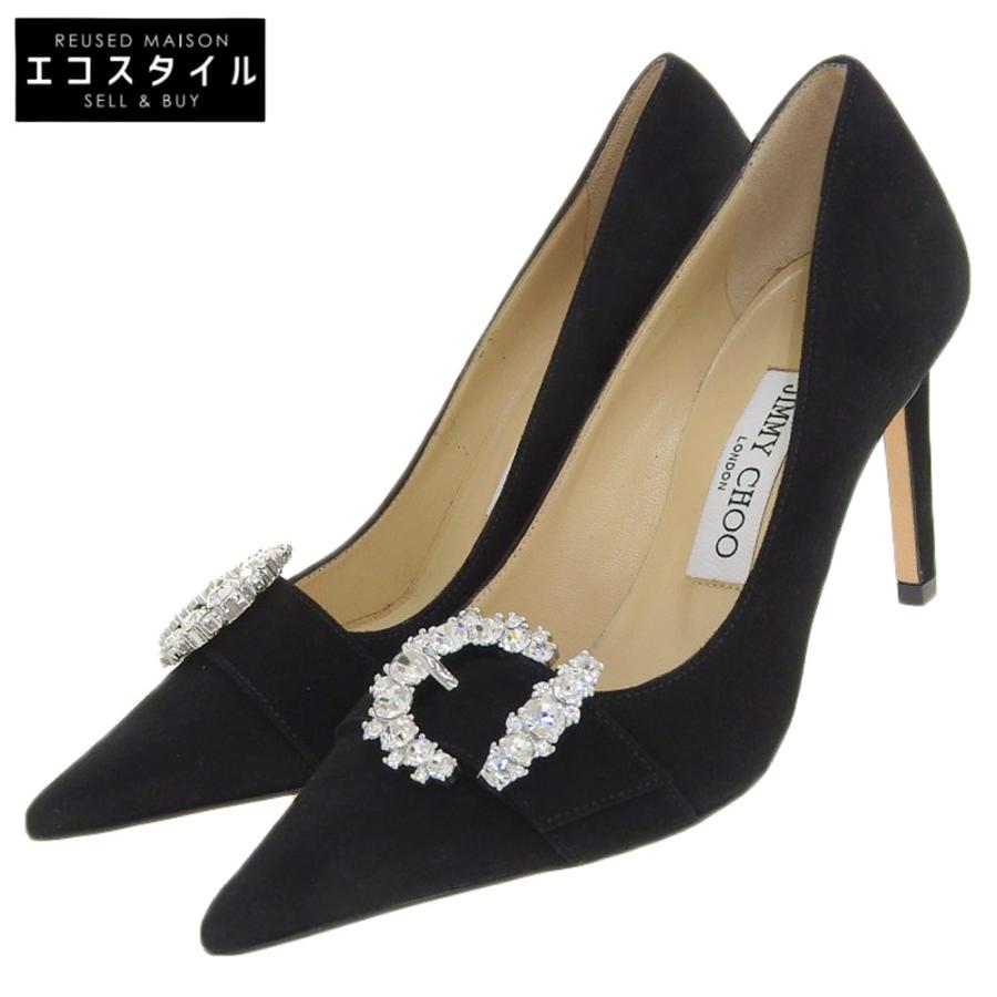 新品同様 JIMMY CHOO ジミーチュウ Melva70 クリスタルバックル