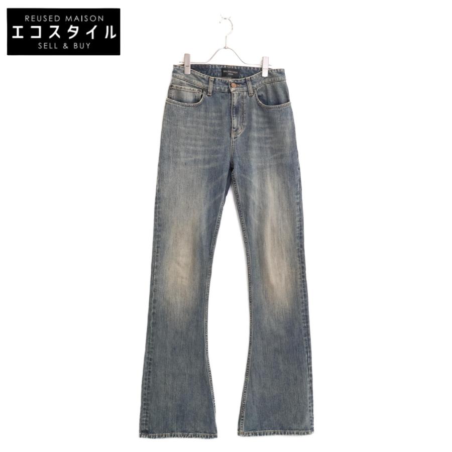 BALENCIAGA ブーツフレアカットデニム グレー BALENCIAGA（バレンシアガ） 美品/国内正規/23年製 751089 ウォッシュ