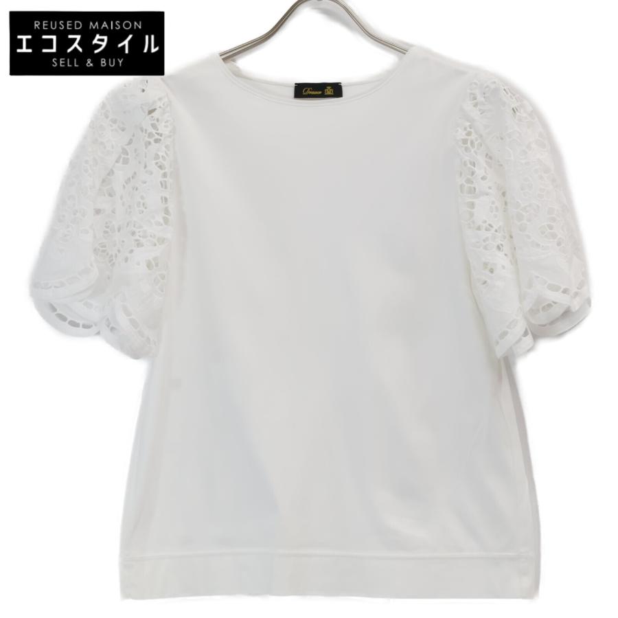 DRAWER（ドゥロワー） ホワイト 22SS コットンレースクルーネック