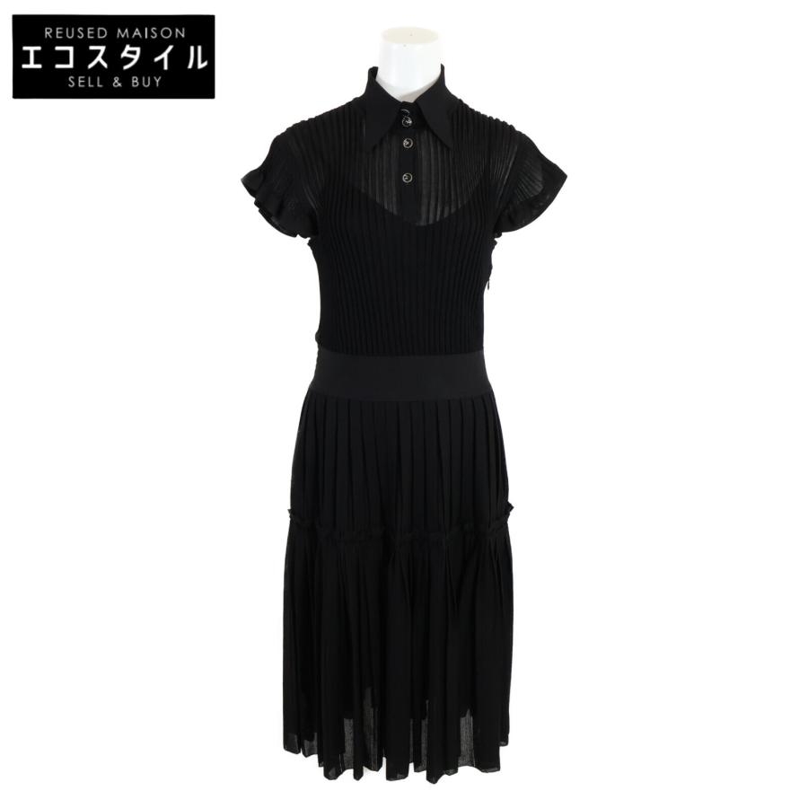 CHANEL シャネル 美品 P58489K07652 ココマークボタン シルク混シアー  