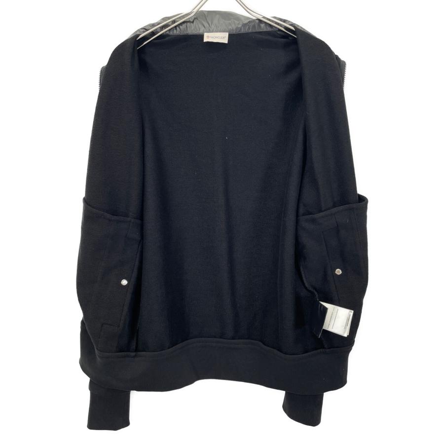 美品 モンクレール ロゴライン ブルゾン トラックジャケット ブラック M MONCLER (モンクレール) ロゴパッチ付きポケット フルジップ