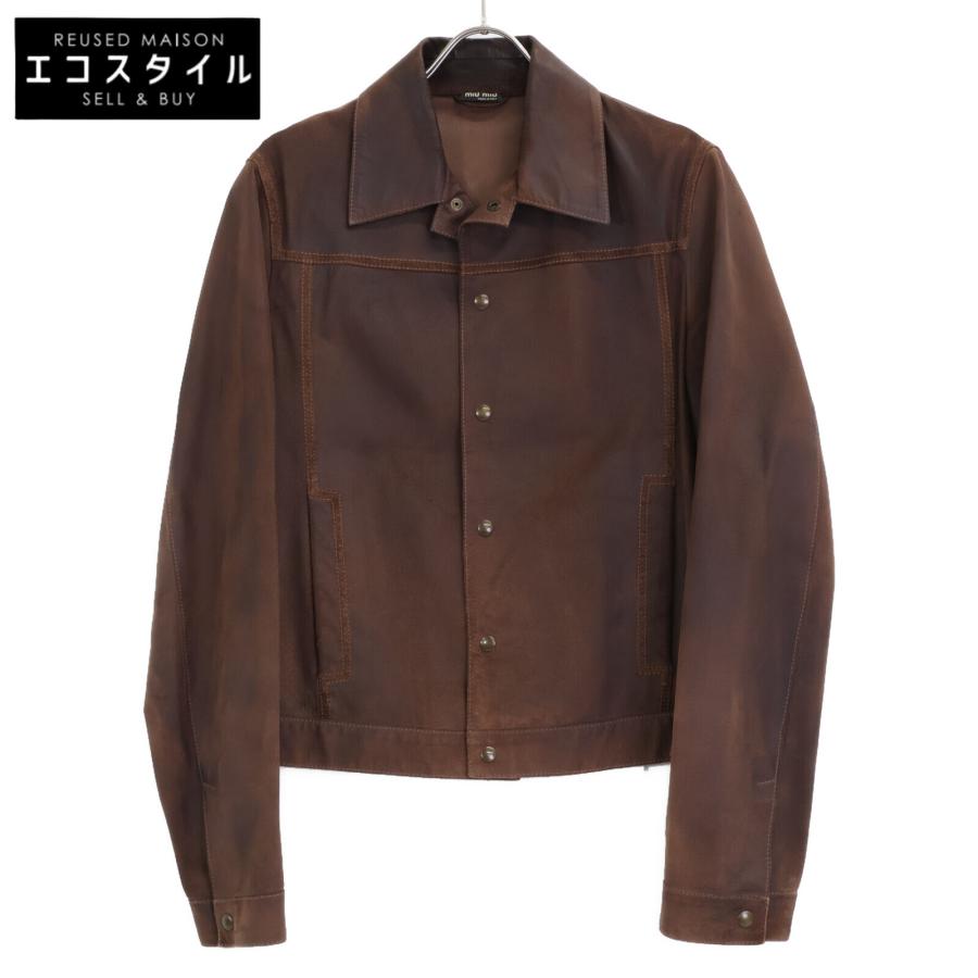 miu miu（ミュウミュウ） アーカイブ 00s ブラウン フロントボタン