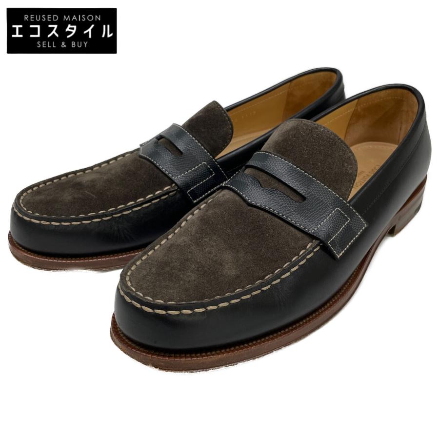 LOUIS VUITTON ダミエ ローファー 美品/ LOUIS VUITTON ルイヴィトン ダミエxスエードxレザー