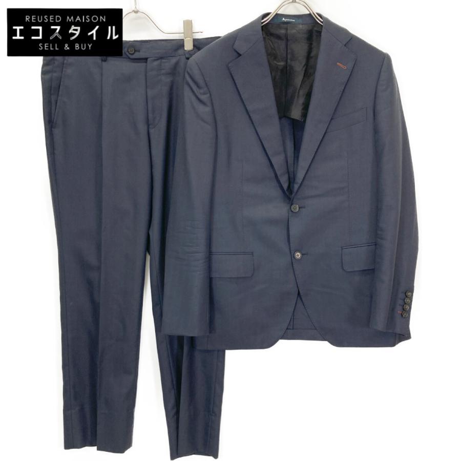 Aquascutum アクアスキュータム スーツ セットアップ A5 ネイビー メンズ Aquascutum（アクアスキュータム） ネイビー ウールシルク ストライプ