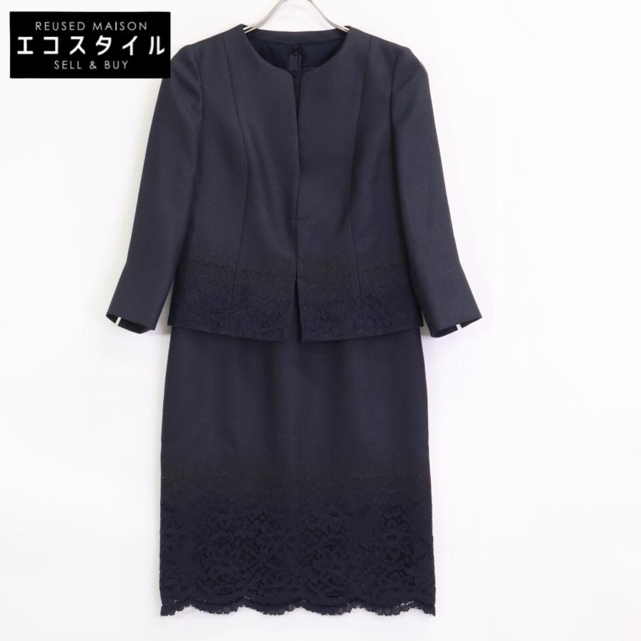 ANAYI アナイ ネイビー レース ワンピース ジャケット セットアップ  