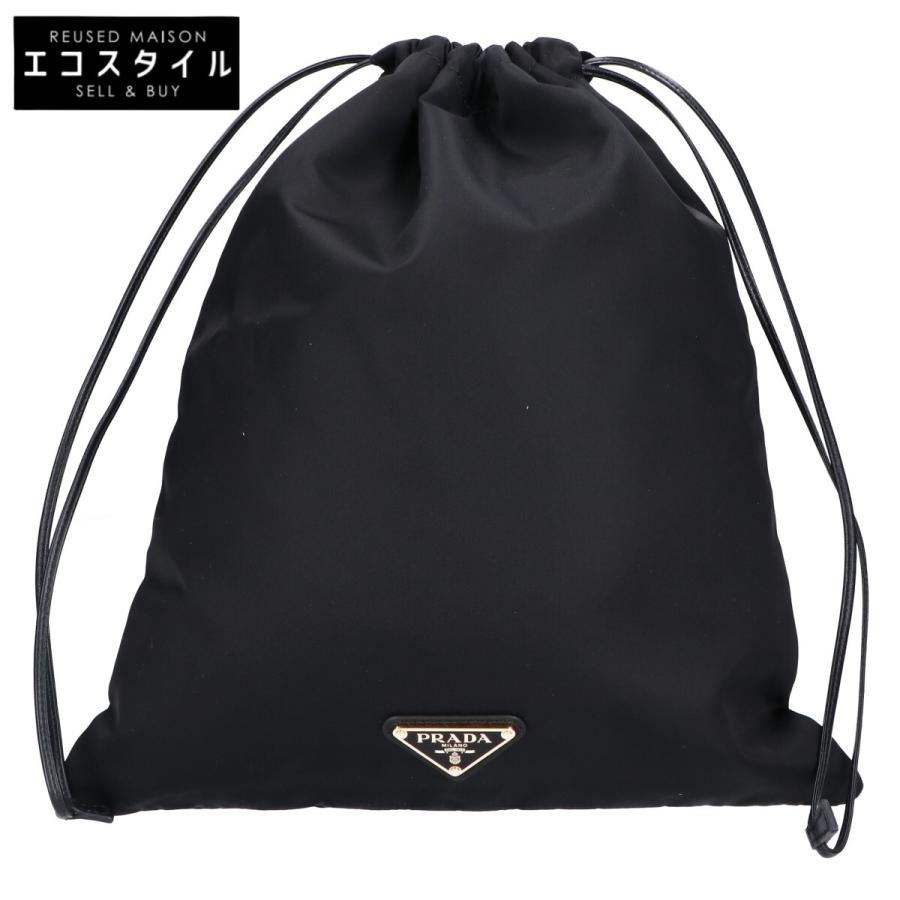 PRADA プラダ Re-nylon 巾着ポーチ 中古・古着通販】PRADA (プラダ) Re-nylon 巾着ポーチ ブラック