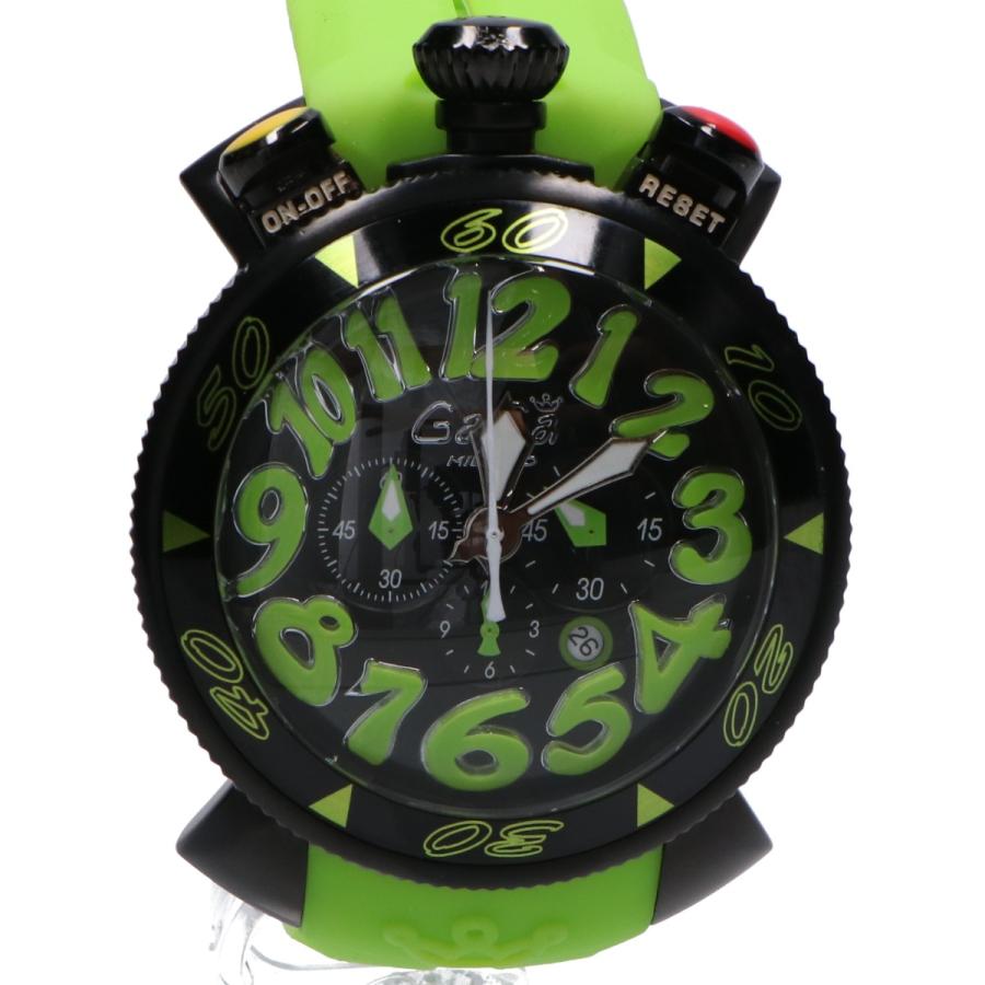 GAGA MILANO 時計 メンズ マヌアーレ48 クロノグラフ ラバーベルト レンタル商品【MM48】GaGaMILANO マヌアーレ48 クロノグラフ