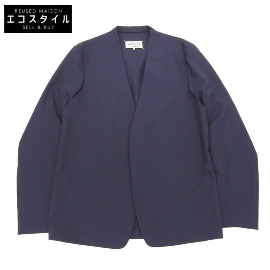 Martin Margiera ノーカラージャケット 48 ネイビー 美品 Maison Margiela メゾンマルジェラ ノーカラー ジャケット メンズ