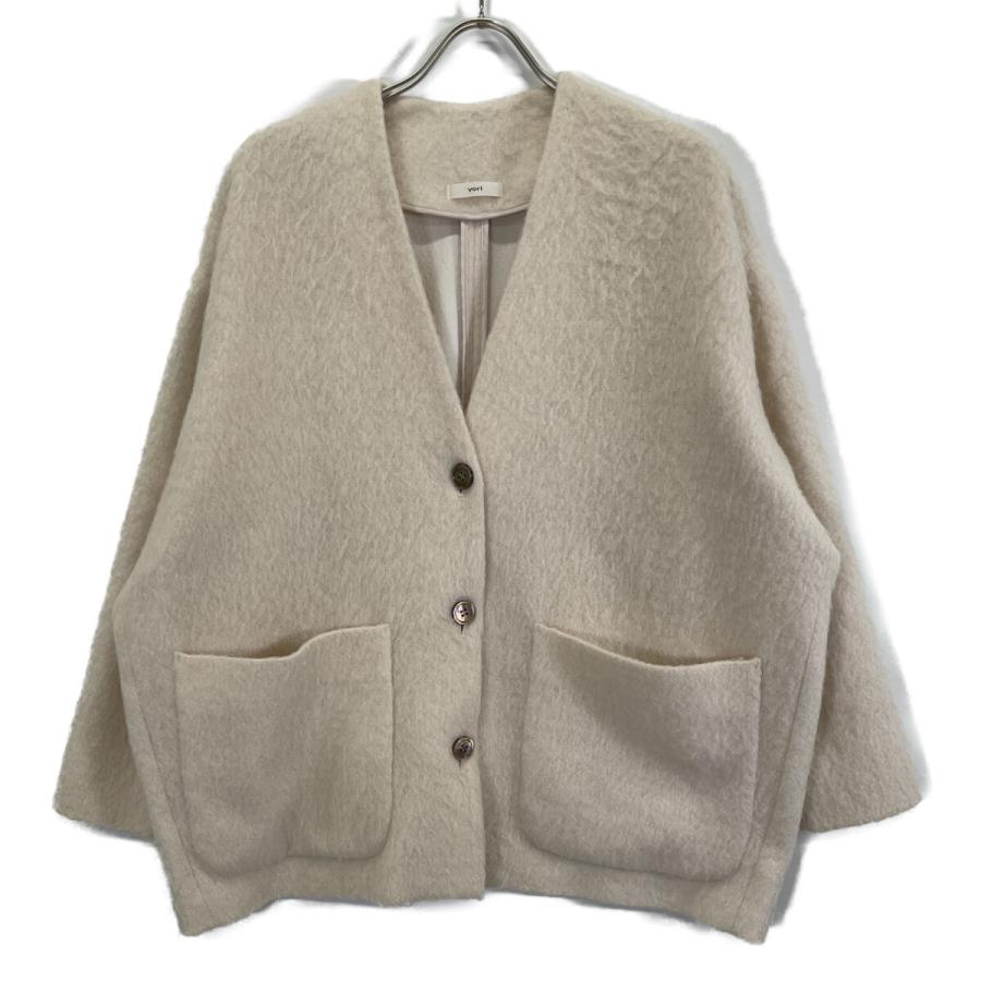 Yori ヨリ YR2125-098AW-6 ピンク モヘア混 シャギー コート オフ