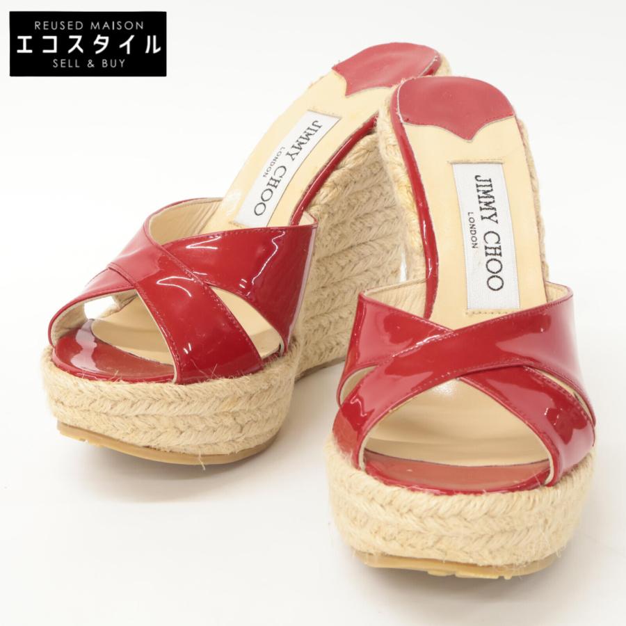 新品同様/ JIMMY CHOO ジミーチュウ パテント ウェッジソール