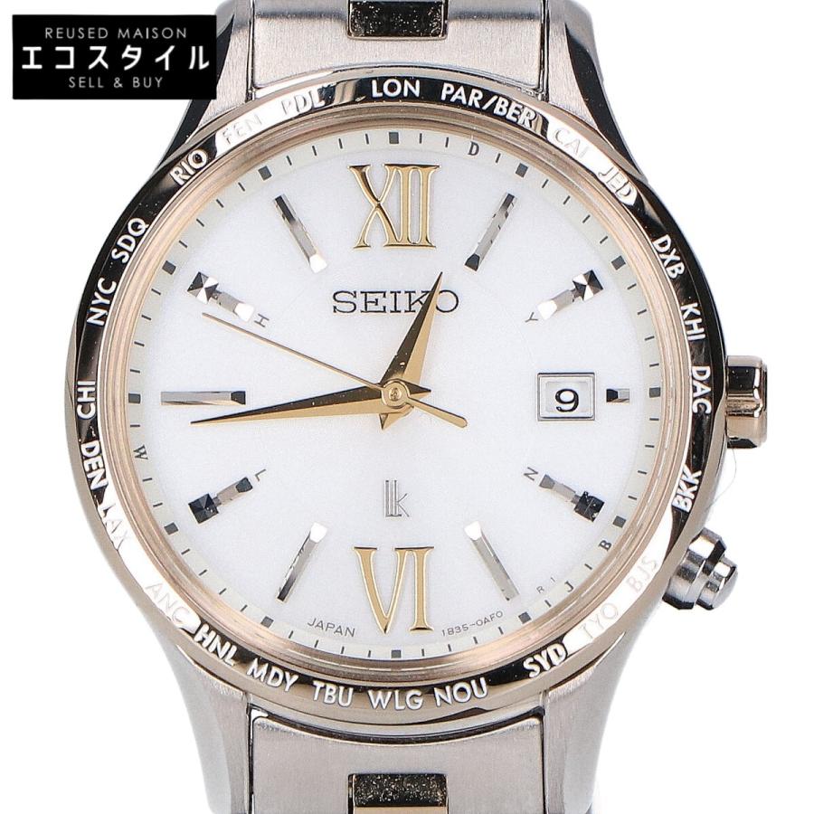 SEIKO ルキア 電波ソーラー腕時計 1B35-0AB0ラメ文字盤 SEIKO 美品/ セイコー SSVV042 1B35-0AB0 ルキア ソーラー電波 腕時計