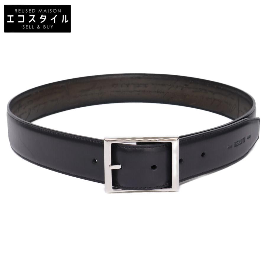 berluti ベルルッティ スクリット レザー ベルト 80・32 ネイビー系  