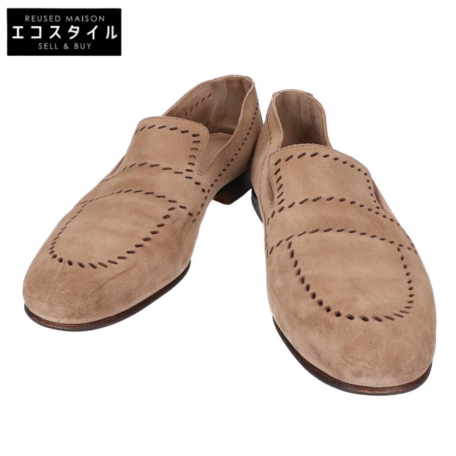 HERMES エルメス スエード パンチングデザイン ローファー シューズ 41