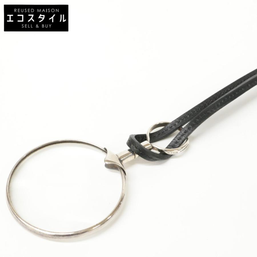 エルメス　ルーペ　ペンダント　　　　中古品　小物 HERMES エルメス 925 レザーストラップ ルーペ ペンダント ネックレス