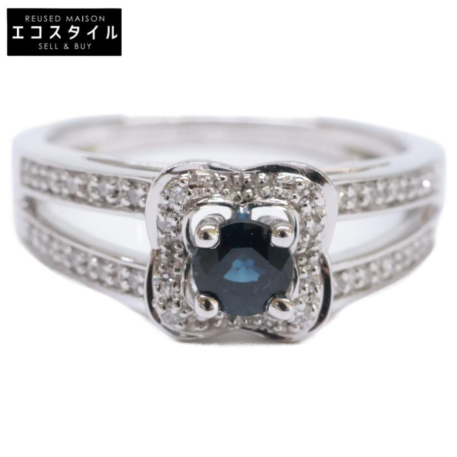 美品 モーブッサン MAUBOUSSIN K18WG 約18号 MAUBOUSSIN（モーブッサン） K18WG ダイヤモンドxサファイア チャンス