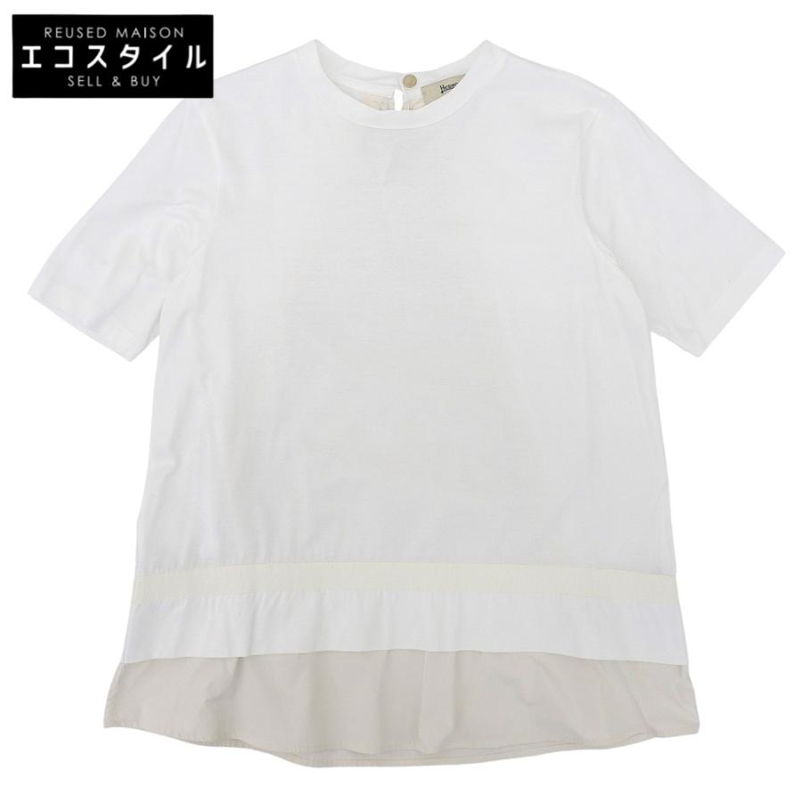 ヘルノ 美品 コットン カットソー トップス レディース 白 ホワイト 40 JG0006D-52006 40 HERNO（ヘルノ） 美品 コットン カットソー トップス レディース 白