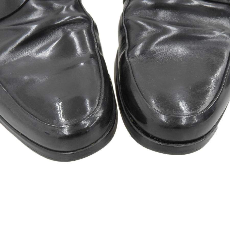 PRADA（プラダ） コインローファー シューズ メンズ パテント ブラック 