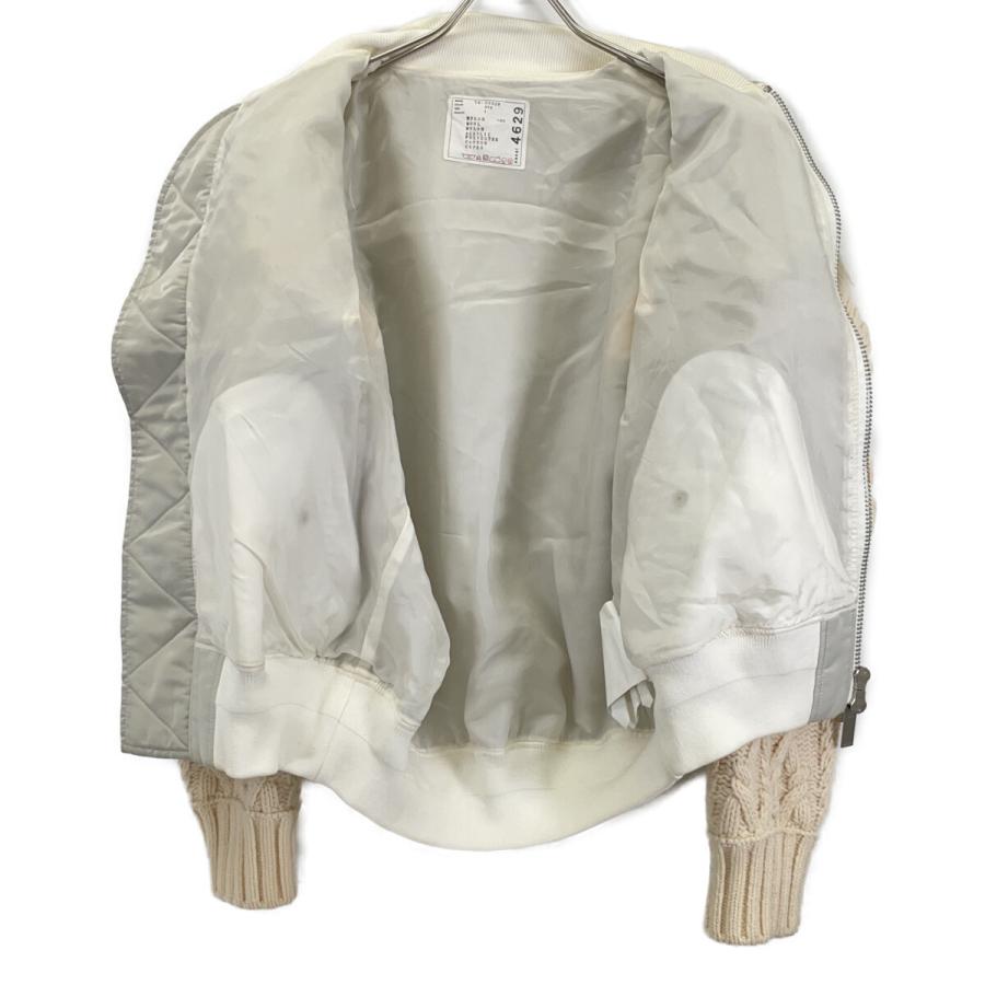 sacai（サカイ） 19-04629 グレー CABLE KNIT MA-1 JACKET グレー